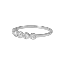 Bezel Setting 14K Solid Gold 5 Diamond Ring for Everyday Wear
