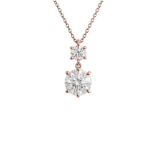 14K Solid Gold 2 Diamond Fancy Stunning Pendant For Women