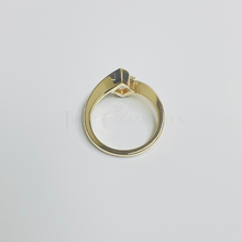 Princess Cut Bypass Setting 14K Solid Gold Engagement Ring