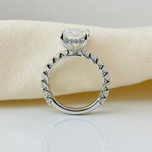 3 to 5 Carat Radiant Cut Curved style Side Band 14K Solid Gold Engagement Ring