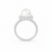 10 mm White South Sea Pearl 14K Solid Gold Stunning Pearl Ring