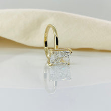 Elegant Radiant Cut Hidden Halo 14K Solid Gold Engagement Ring 2 to 4 Carat