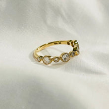 Antic Bezel 14K Solid Gold Diamond Wedding Ring Band