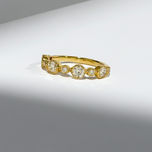 Antic Bezel 14K Solid Gold Diamond Wedding Ring Band