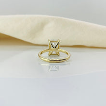 Elegant Radiant Cut Hidden Halo 14K Solid Gold Engagement Ring 2 to 4 Carat