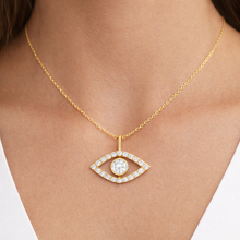 Diamond Evil Eye Necklace in 14K Solid Gold – Everyday Protection Pendant