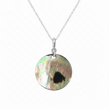 Natural Circle Mobe Pearl Pendant Necklace 14K Solid Gold Statement Jewelry