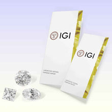 Round Cut Bezel Setting Solitaire 14K Solid Gold Earrings Stud - IGI Certified