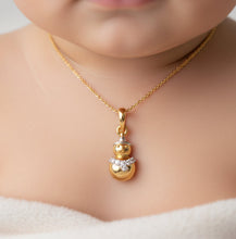 14K Solid Gold Kids Snowman Pendant for him/her