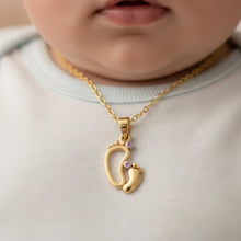 14K Solid Gold Mother-Baby Diamond Pendant
