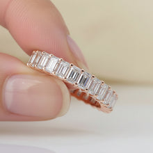 Customised 2 CT. Emerald Cut Diamond 14K Solid Gold Eternity Wedding Band