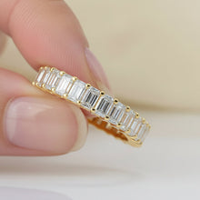 Customised 2 CT. Emerald Cut Diamond 14K Solid Gold Eternity Wedding Band