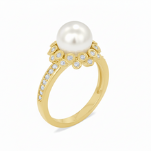 10 mm White South Sea Pearl 14K Solid Gold Stunning Pearl Ring