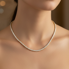 2.00 MM 14K Solid Gold Diamond Tennis Necklace 5.25 Ctw - 6.75 Ctw