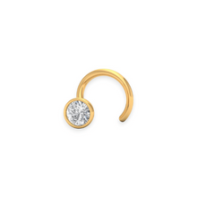 18K Solid Gold Bezel Style Diamond Nose Pin
