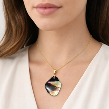 Natural Baroque Freeform Mobe Pearl Pendant Necklace 14K Solid Gold Statement Jewelry