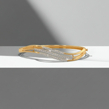 14K Solid Gold Everyday Wearing Diamond Bangle