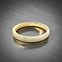 14K Solid Gold Channel Setting Diamond Wedding Ring Band For Women