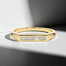 14K Solid Gold Baguette Cut Diamond Wedding Ring Band