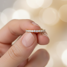 14K Solid Gold Diamond Half Stackable Wedding Ring Band