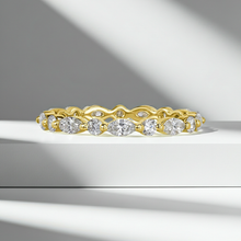 Marquies and Round Cut 14K Solid Gold Diamond Eternity Band