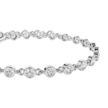 14K Solid Gold Bezel Link Setting Tennis Bracelet