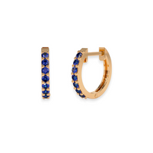 blue Saffire Rose gold earrings hoop