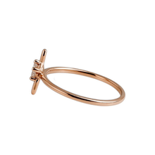 14K Solid Gold Flower Design Fashion Diamond Ring