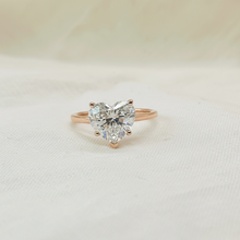 Classic Heart Shape Solitaire Diamond 14K Solid Gold Engagement Ring