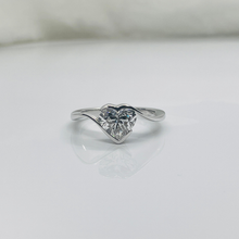 Heart Shape Solitaire Diamond Bypass Setting 14K Solid Gold Ring
