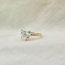 Classic Heart Shape Solitaire Diamond 14K Solid Gold Engagement Ring