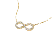 14K Solid Gold Infinity Diamond Necklace for her