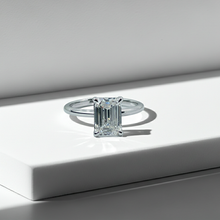 Emerald Cut Diamond Solitaire 14K Solid Gold Engagement Ring IGI Certified