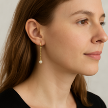 South Sea Pearl Drop Earrings 14K Solid Gold 8.00 MM