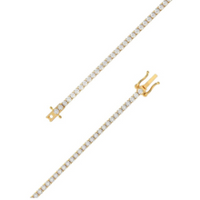 1.35 MM 14K Solid Gold 4 Prong Side Link Tennis Bracelet 1.25 CTW - 1.80 CTW