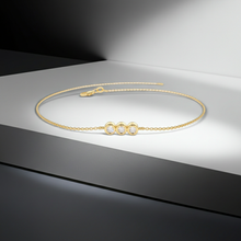 14K Solid Gold Diamond Past Present Future Bracelet