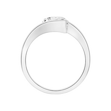 Tension Setting Round Cut 14K Solid Gold Twisted Diamond Rings IGI Certified